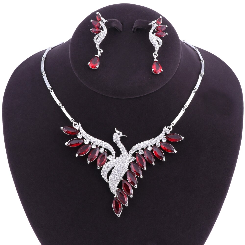 Wedding Bridal Jewelry Sets Peacock Necklace Earrings Set Party Prom Wedding Accessories Decoration