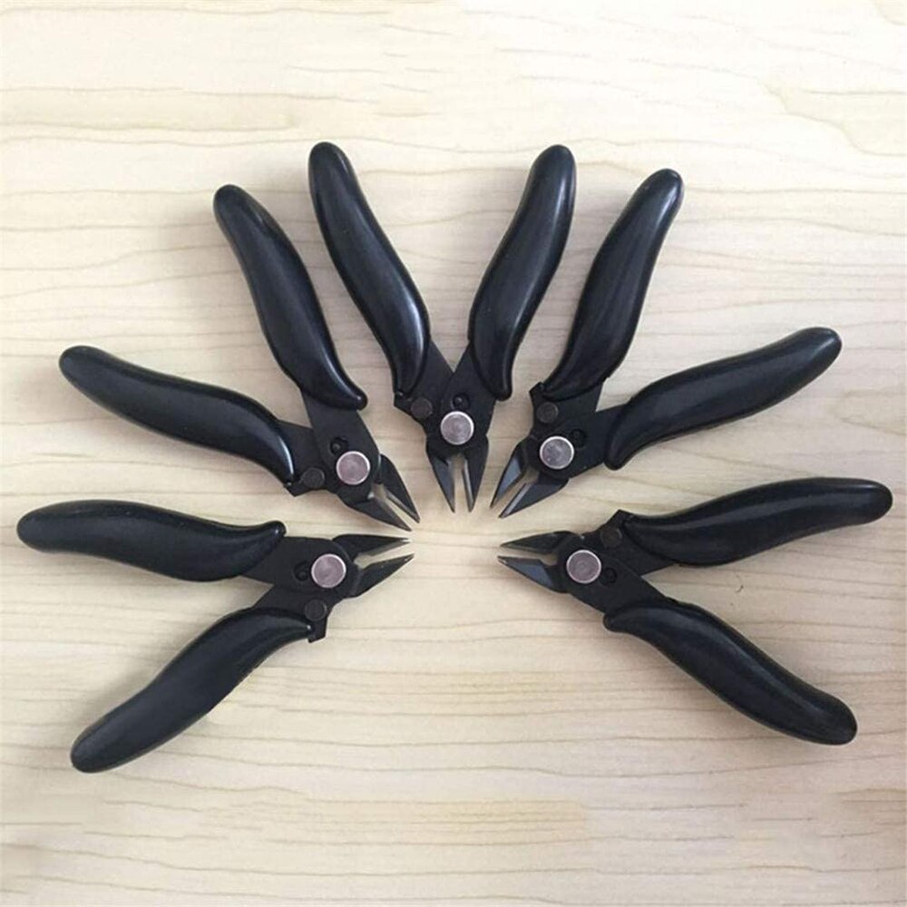 Mini 3.5" Electrical Wire Cable Cutters Cutting Pliers Side Small Soft Cutting Electronic Pliers Insulating Rubber Handle Pliers
