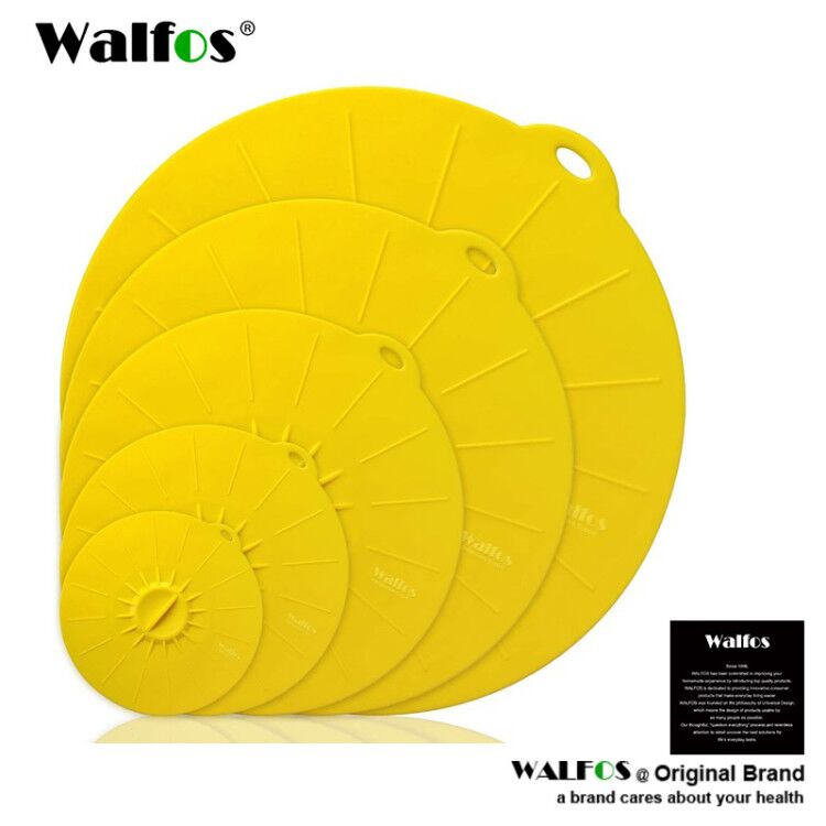 Utensílio de cozinha multifuncional walfos, utensílio de cozinha de silicone para cozinhar alimentos multiuso para micro-ondas: 5PCS Yellow