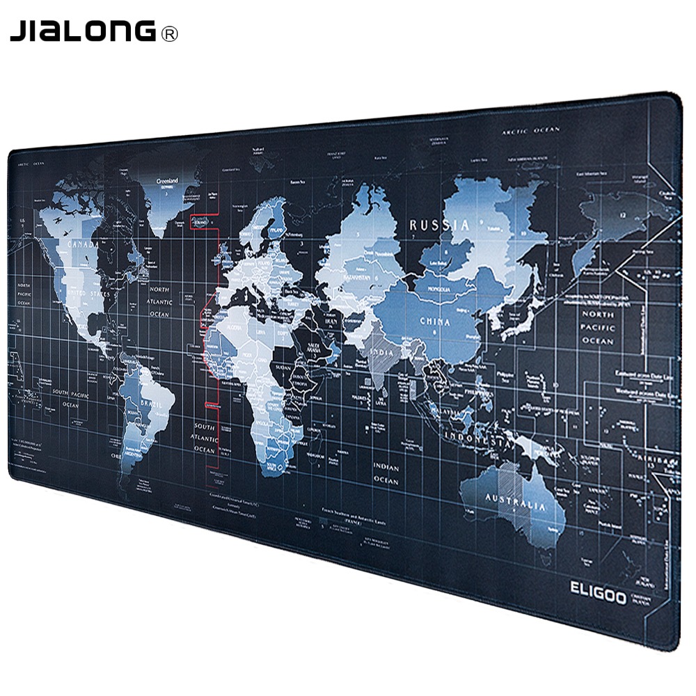 JIALONG World Map Pattern Gaming Mouse Pad Large Computer Mause Pad Notebook Gamer Mousepad Gaming Mouse Mats for Men Gamer