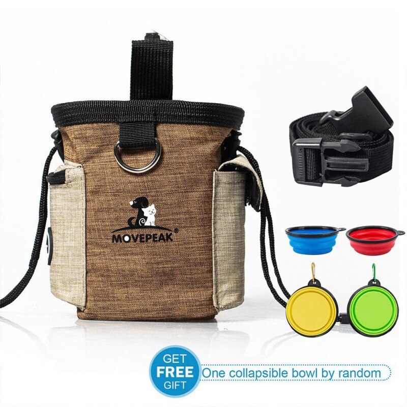Outdoor Portable Training Dog Snack Bag Oxford Cloth Puppy Snack Reward Waist Bag Free Folding Bowl Pet Supplies: C