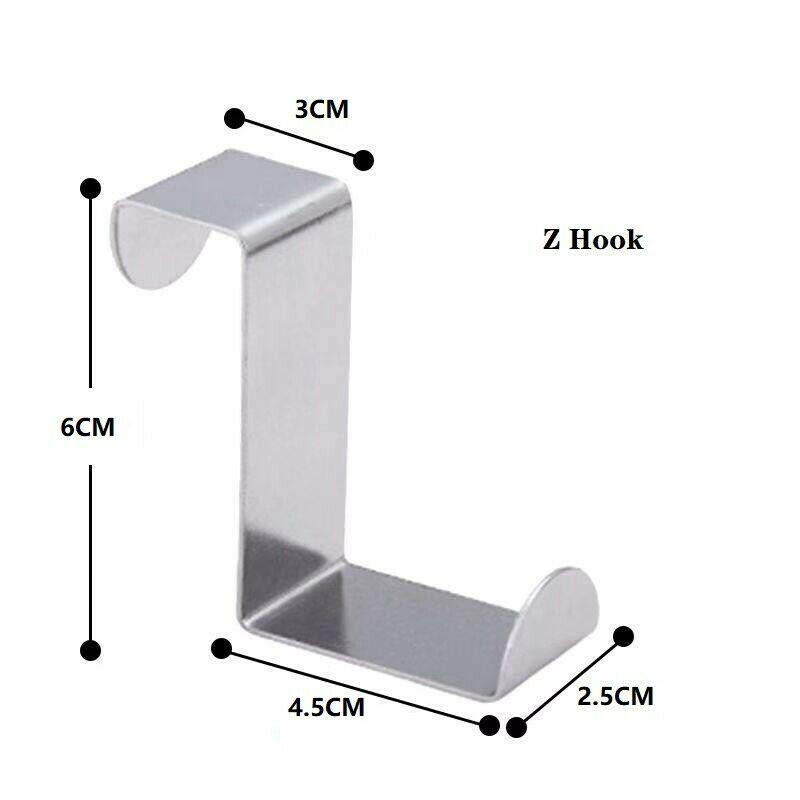 5Pcs Durable Stainless Steel Over The Door Hooks Hanging Hooks Dual Head Door Hanger Holders Single Hanger For Door Cupboard
