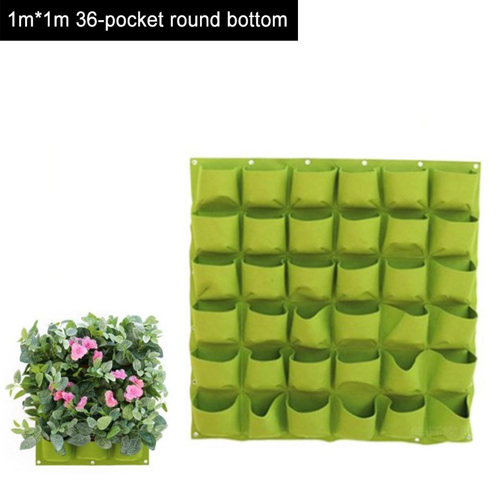 Bolsa para plántulas de fondo redondo Vertical de bolsillo, para jardín, plantador de pared colgante, bolsas para cultivo de plantas para flores y verduras, 18/25/36/49/56