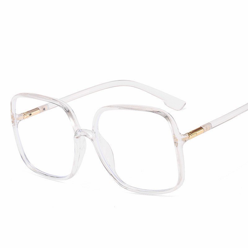 MYT_0316 Oversized Big Size Frames Anti Blauw Licht Bril Vrouwen Mannen Vintage Lenzenvloeistof Vrouw Frame Vierkante Brilmontuur Eyeglasse: C6 Transparent