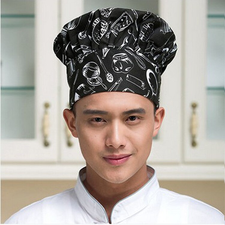 Homens Chapéu Do Chef de Cozinha De Catering Cozinha Cozinhar Padeiro Chapéu Elástico Ajustável Cap Listrado Simples Chapéus Cap Trabalhando chapéu fogão: 6