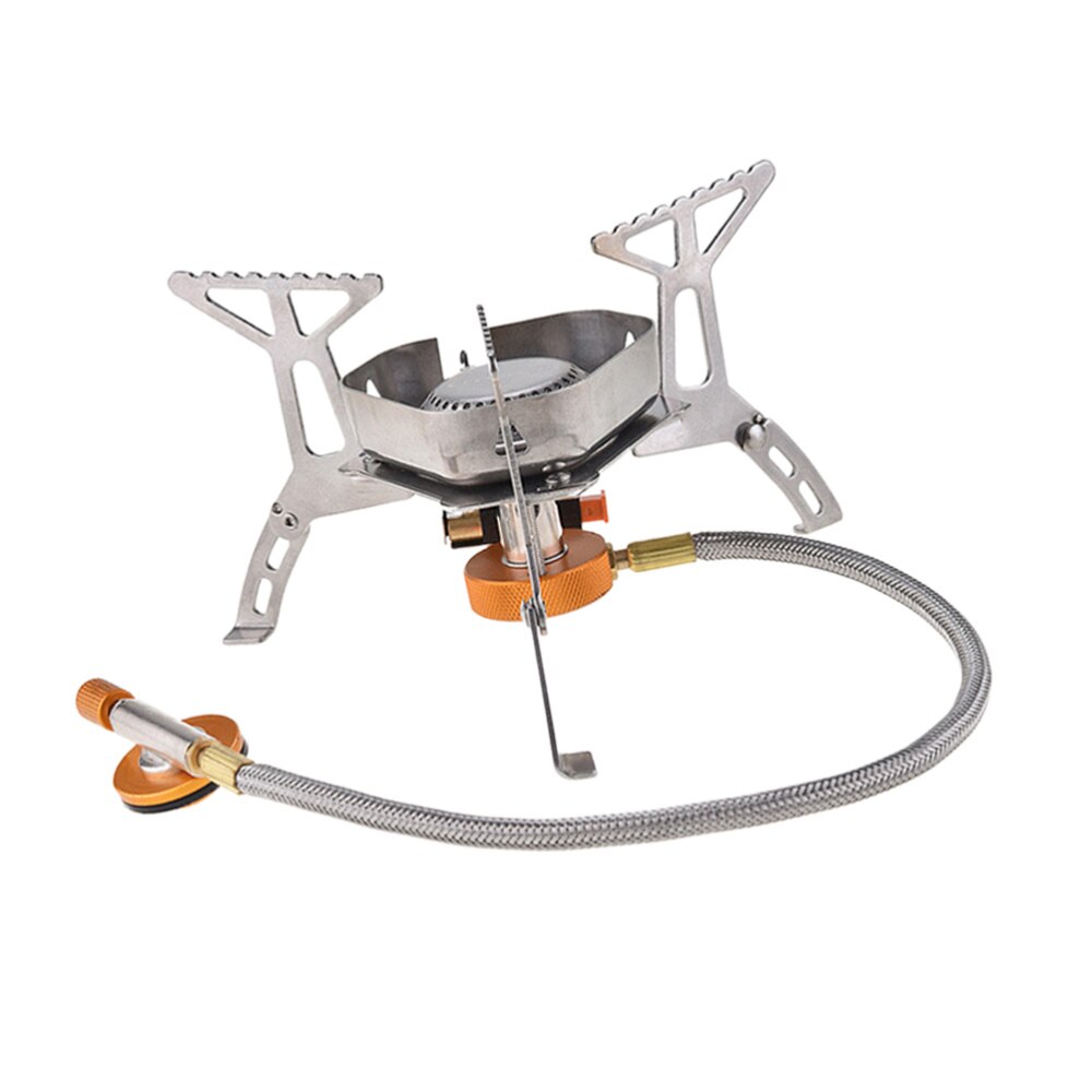 Camping Windbreak Burner Outdoor Portable Gas Stove Pot Grill Folding Burner Electronic Ignition Cooker Outdoor Cooking Camp: Default Title