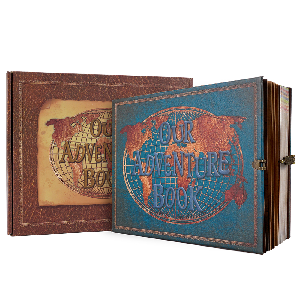 Álbum de fotos de viaje para manualidades, libro de aventuras de cuero, Retro, , aniversario, libro de invitados de boda, de memoria, 180 páginas: verde