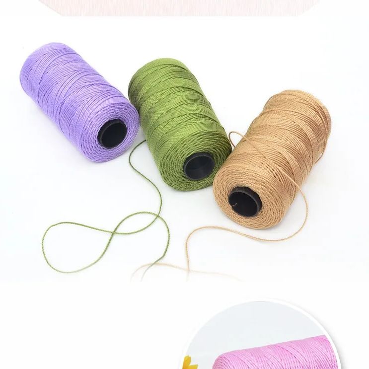 hilo de ganchillo de verano, hilo para manualidades DIY, hilo artístico de seda helada, 1,5mm, 200m, hilo de polipropileno para sombrero, muñeca, bolsas de costura, ganchillo