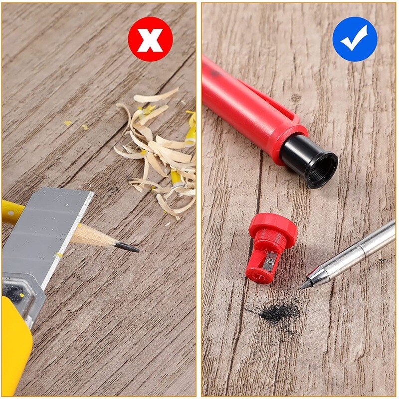 4 Pieces Solid Carpenter Pencil Construction Carpenter Marker for Wood Marker Drawing Scriber Woodworking Architect