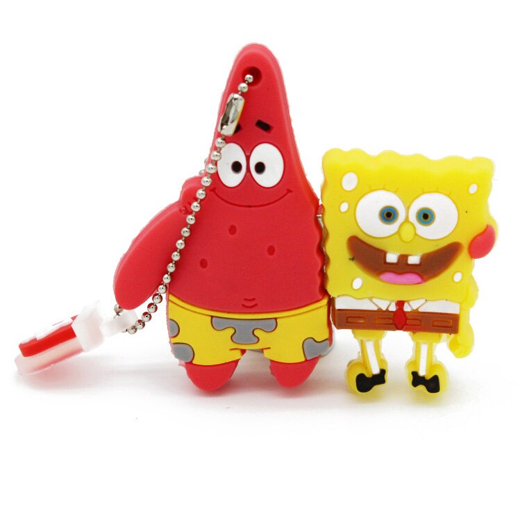 JASTER Sponge Bob usb flash drive cartoon Patrick Star&Sponge Bob Pendrive USB2.0 Flash 4GB/8GB/16GB/32GB/64GB Memory Stick: 16GB / A