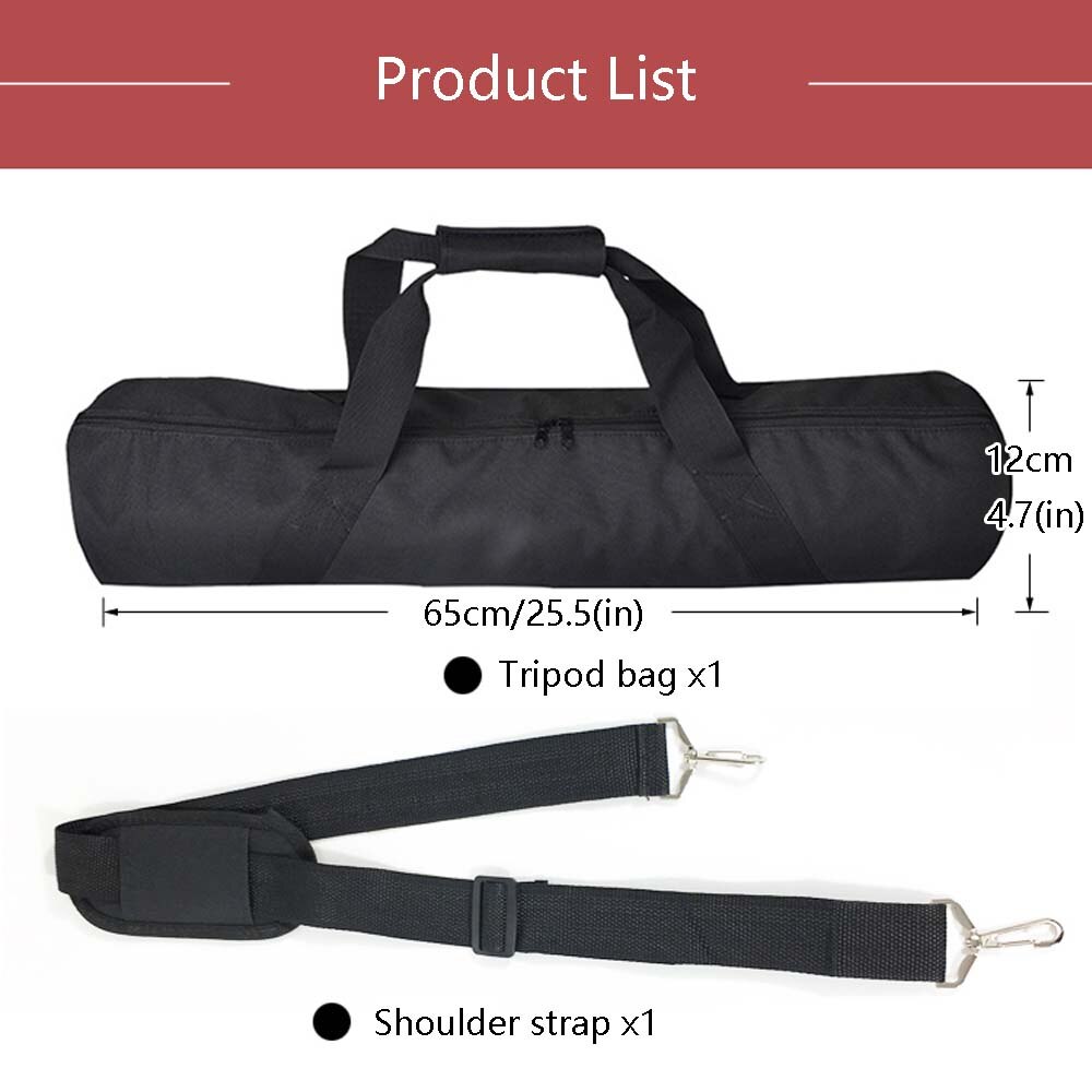 Thickened 55-120cm Light Stand Tripod Monopod Camera Case Portable Monocular Telescope Fishing Rod Box Oxford Cloth Photo Bag: 65cm