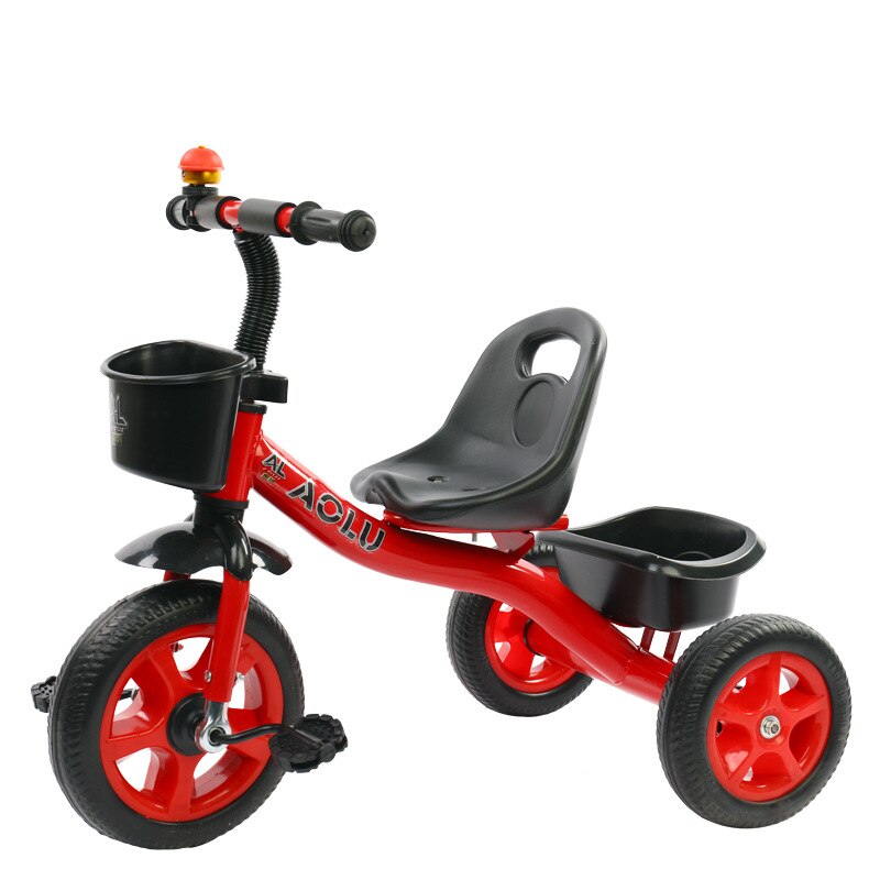 freundlicher Fahrrad Dreirad 2-6 Jahre alt Kohlenstoff Stahl Rahmen Jungen und Mädchen Art Pedal Dreirad Baby Gehhilfe Reiten spielzeug: rot