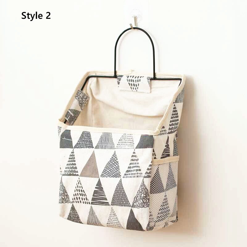 Coton livre débris stockage tenture murale sac de rangement chambre dortoir sac de rangement décor à la maison: Style 2
