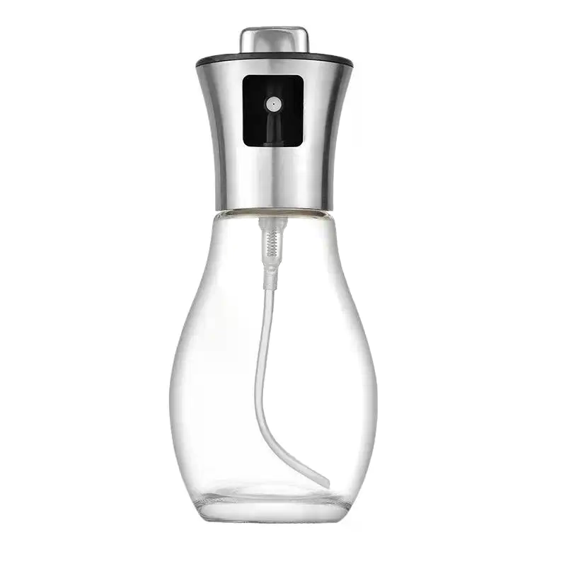 Olieverstuiver voor koken, 200 ml olijfolie verstuiver, roestvrijstalen oliesprayfles, draagbare olieverstuiver keukengadgets