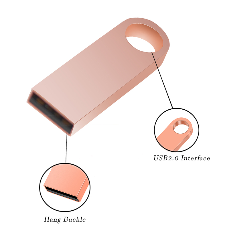 High speed memoria flash drive 32GB pendrive 128GB 64GB waterproof pen drive 16GB 8GB flash usb 2.0 metal stick key Custom logo