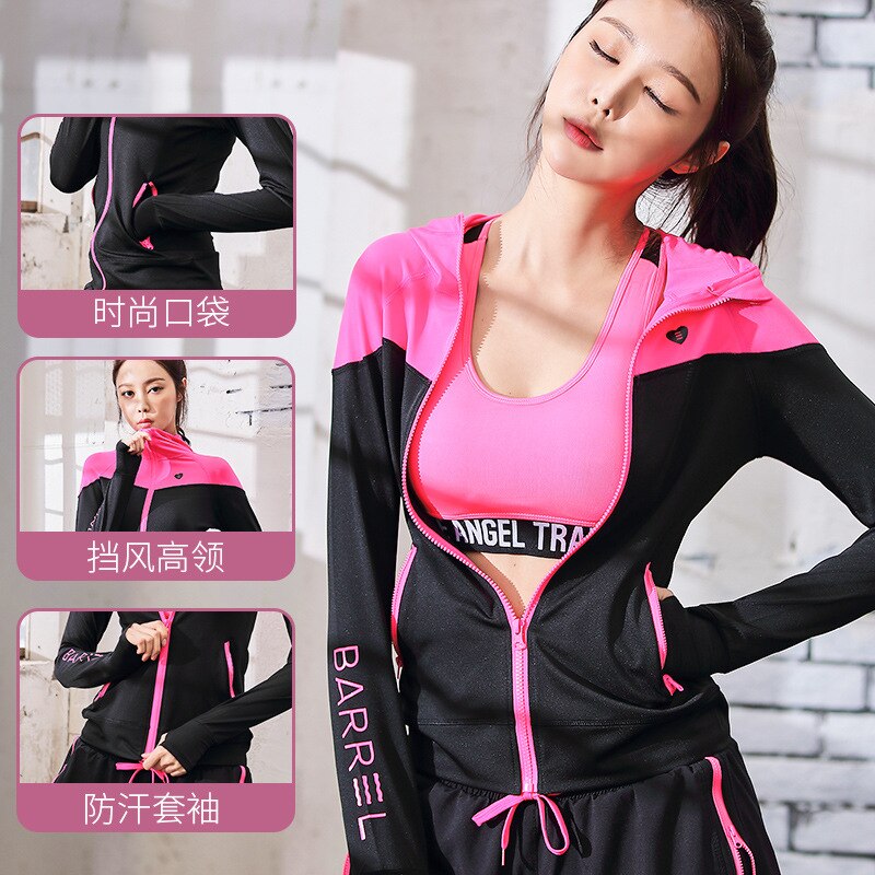 Fall Yoga Clothes Women's High Breathable Sweat-absorbent Slim Fitness Clothes Long Sleeve Zipper Sports Jacket