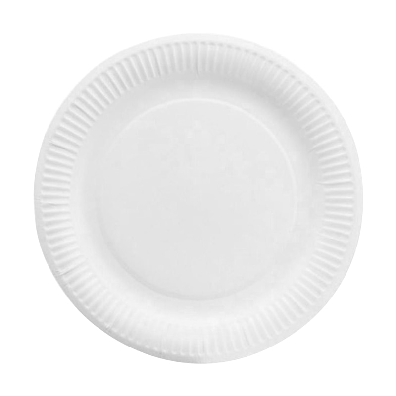 50pcs 7" Pure White Paper Plates Disposable Party Tableware Dessert Meal Eco-Friendly Dishes