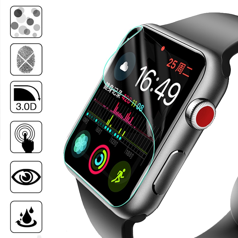 Film Voor Apple Watch 5 44Mm 40Mm Screen Protector Iwatch Serie 5 4 3 2 1 38Mm 40Mm hd Zacht Glas Apple Horloge Accessoires 40 44
