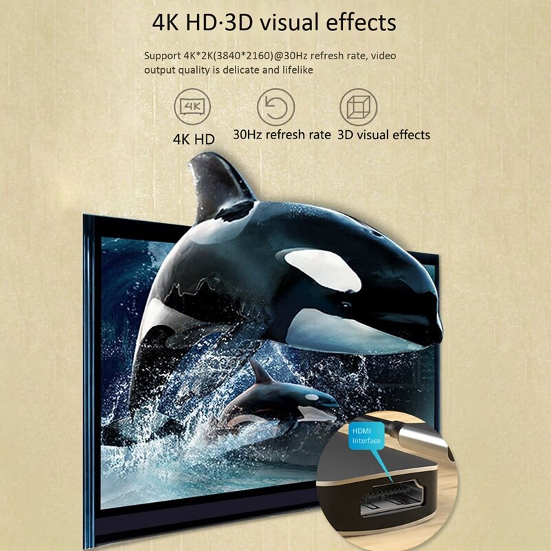 Type-C to HDMI / PD Expansion Dock 4-In-1 Multifunction Converter Type Chub Docking Station