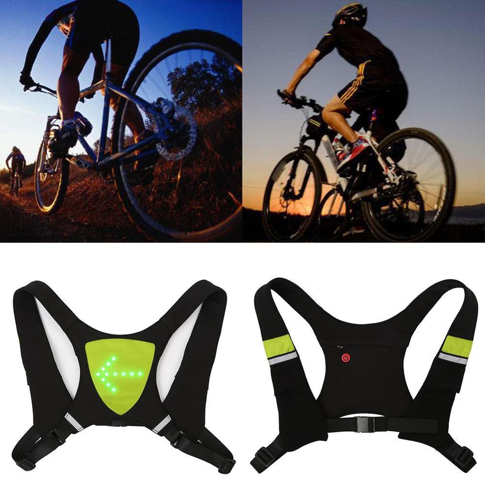 Cycling Bicycle Vest LED Wireless Safety Turn Signal Light Vest for Bicycle Riding Night Warning Backpack Guiding Light