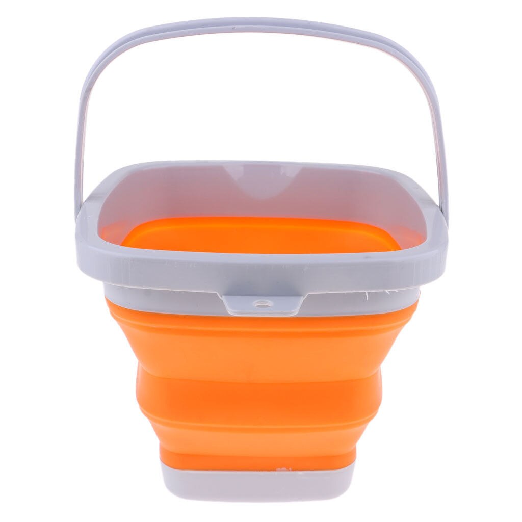 Cubo plegable para coche y furgoneta, lavabo para lavado de manos, 3L, para acampada, autocaravana, autobús, remolque, camión: Naranja