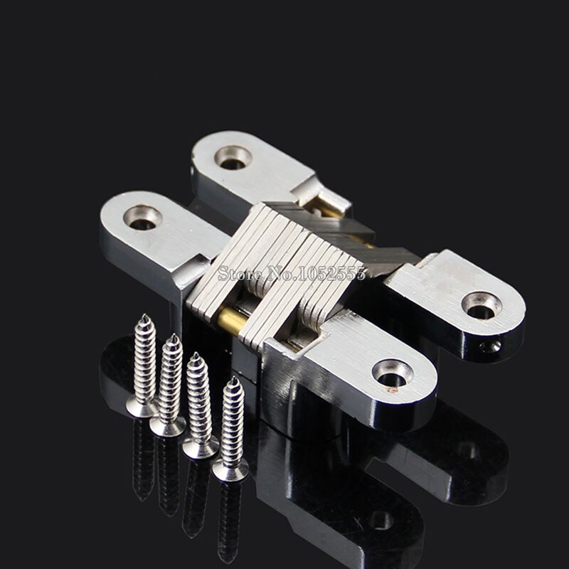 1PCS Stainless Steel Hidden Hinges 19x95MM Invisible Concealed Cross Door Hinge Bearing 25KG With Screw For Folding Door K98-2