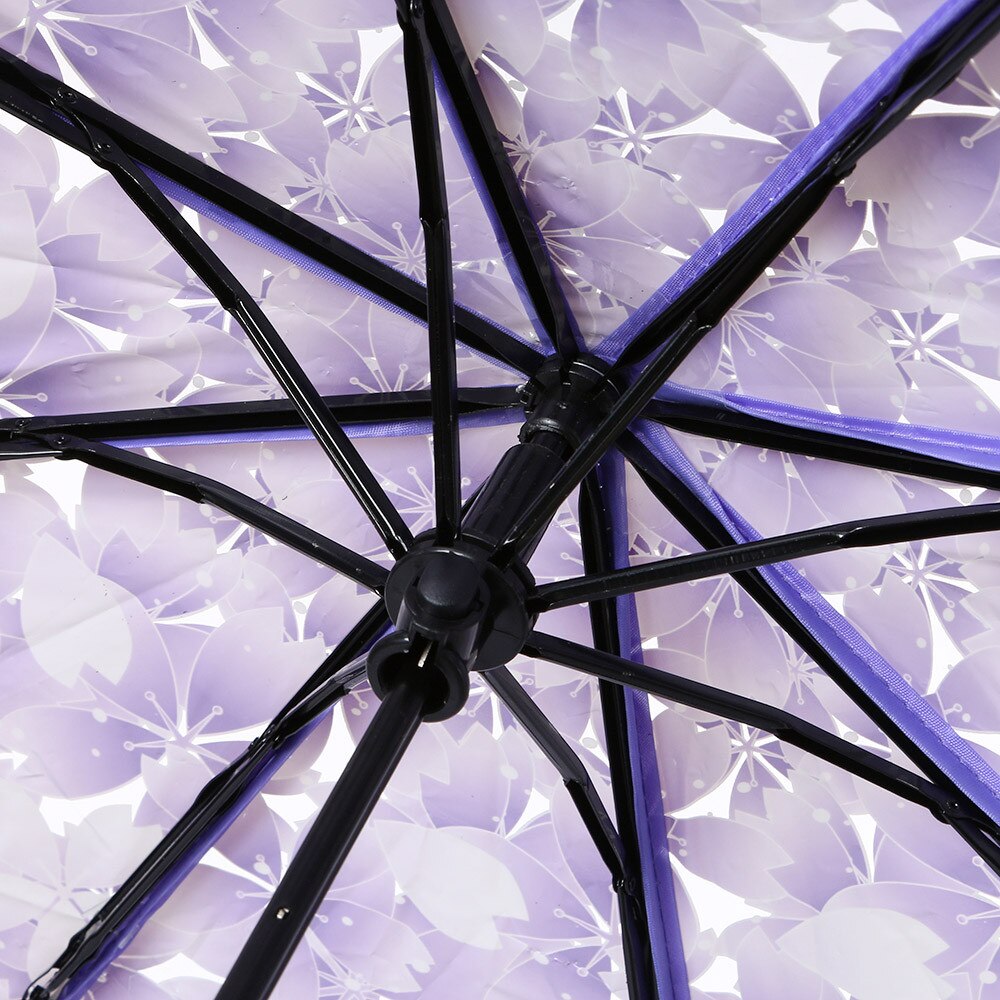 Transparent Clear Umbrella Cherry Blossom Mushroom Apollo Sakura 3 Fold a Protection Kids Umbrella Tdh #YG: Purple 