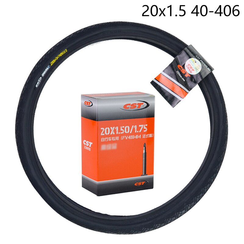 CST 20inch 20x1.5 20x1.75 Folding Bike Tire 40-406 47-406 Bicycle Tire 1.5/1.75 BMX 406 Small Wheel Bicycle Tire C1635: 20x1.5 tire and tube