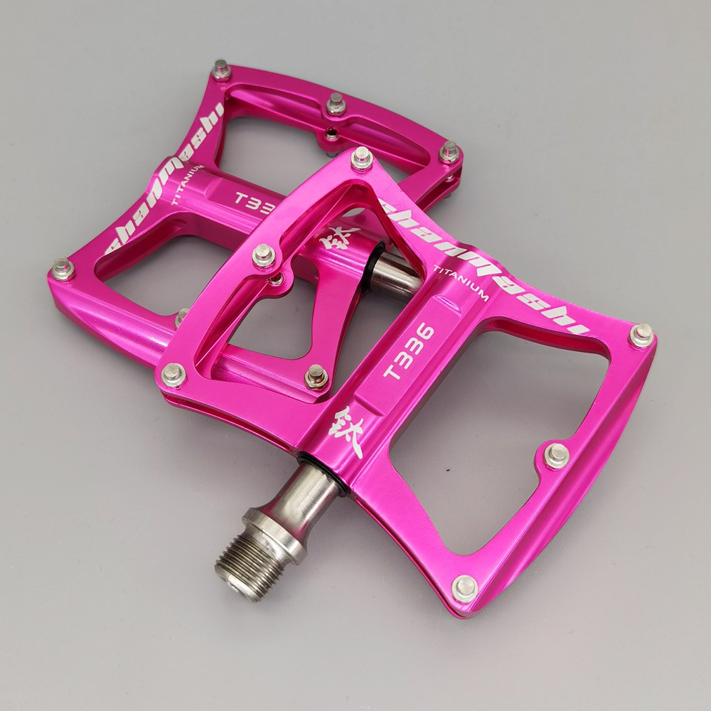 Titane pour VTT - pédale de vélo ultralégère en Fiber de carbone, 3 roulements, axe creux