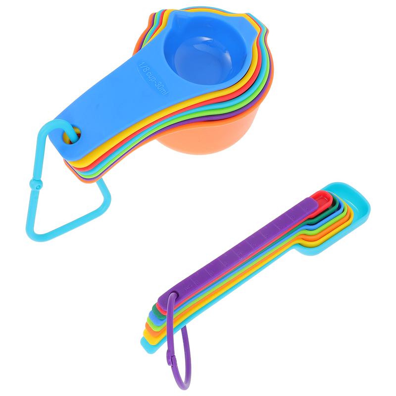 1 Set Home Plastic Measuring Cups Cooking Measuring Spoons Scale Measuring Cups