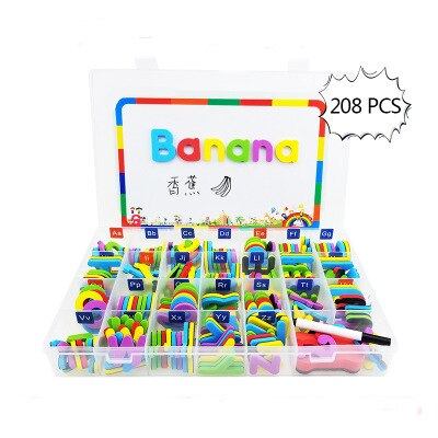 Magnetic Letters 208 Pcs Uppercase Lowercase Foam Alphabet ABC Magnets for Fridge Refrigerator Educational Spelling Learning toy: 208pcs multi color