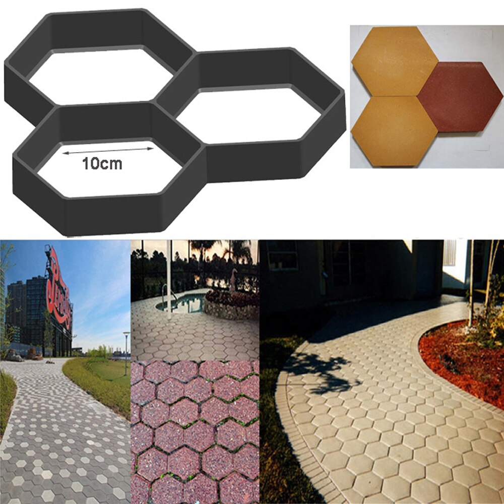 Molde para construir pavimentos de plástico DIY, molde de Camino de piedras para las aceras del jardín, decoración de jardín, moldes de hormigón para ladrillos de cemento de pavimentación manual