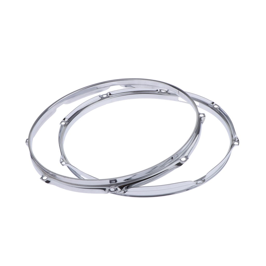 Die Cast Snare Drum Hoop Set Pair 13" 8-Hole 1.5mm Thickness Chrome