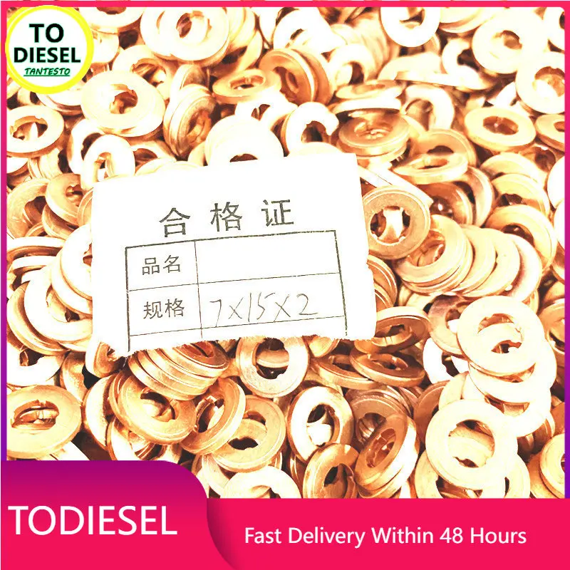 100PCS Diesel Injector Copper Washer Repair Kits F00VC17502 F00RJ02175