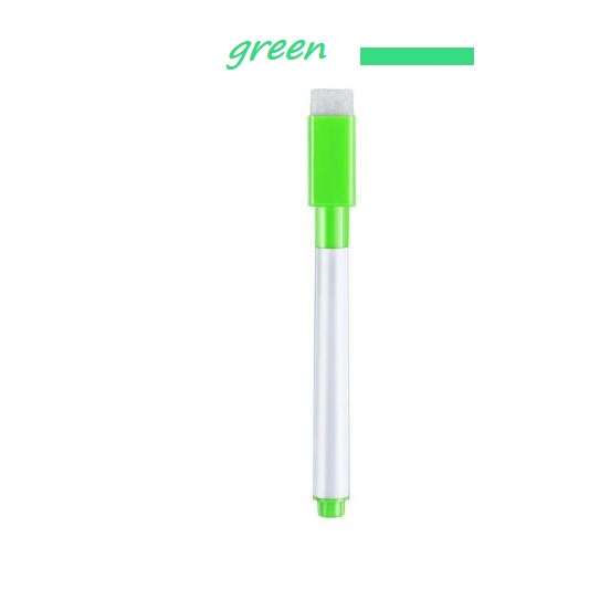 Magnetische Whiteboard Marker Pen White Board Droog Vegen Fijne Penpunt Pen Met Gum Rubber Magnetische Markers Borstel Koelkast Magneten: Green inks