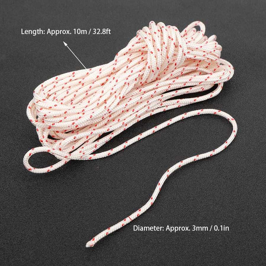 10m/32.8ft Fiber Chainsaw Lawn Mower Starter Rope Cord Replacement Outdoor Equipment Accessory Lawn Mower Accessories