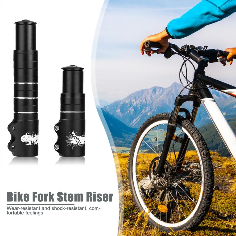 Extensor de manillar de bicicleta de montaña, alargador de eje de horquilla, cabeza alargada, extensor de horquilla, color negro