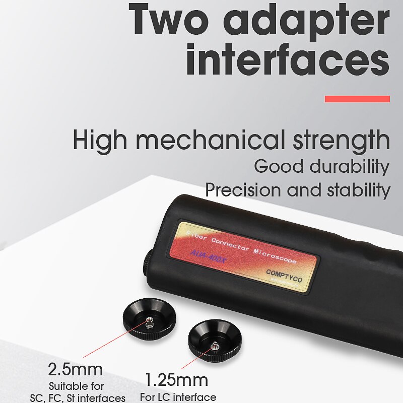 Le Microscope d'inspection optique tenu dans la main de la Fiber 400x LED le caoutchouc antidérapant d'illumination