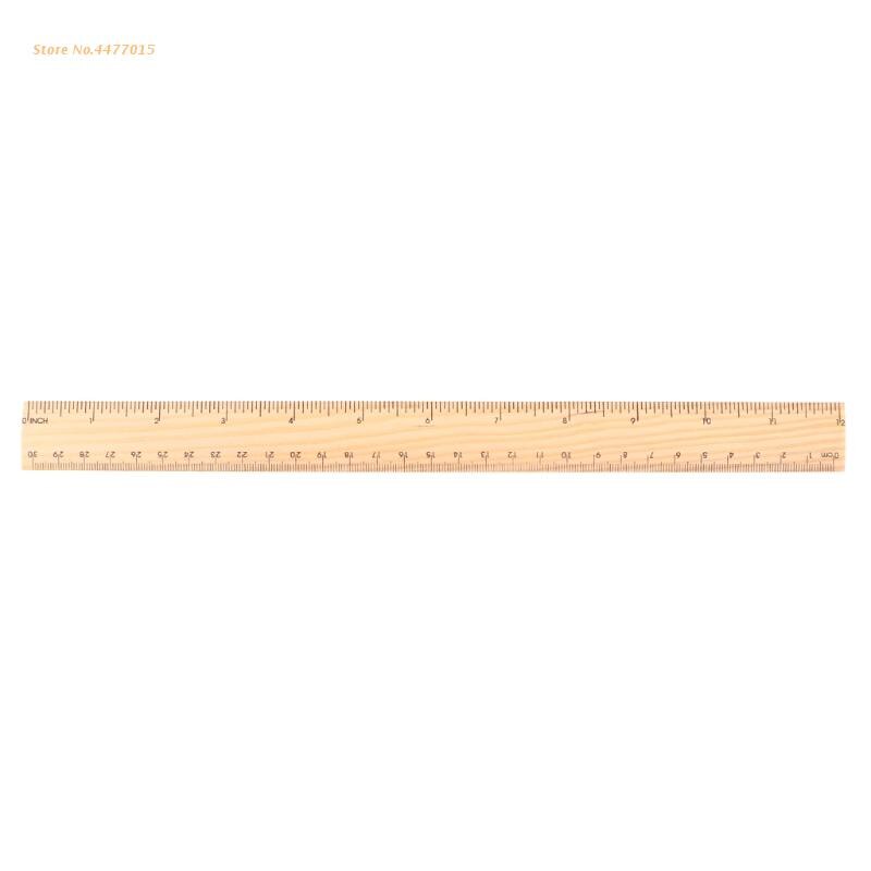 15cm 20cm 30cm Wooden Ruler Double Sided Student School Office Measuring Tool: 30CM
