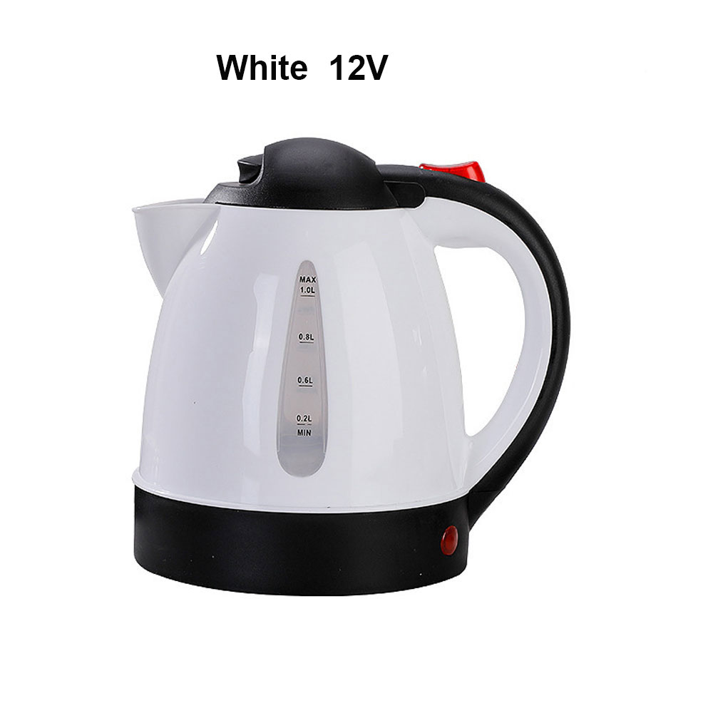 1000ml elkedel 12v/24v 150w vandkoger til rejser bil lastbil rejser kaffe opvarmet tekande: Hvid