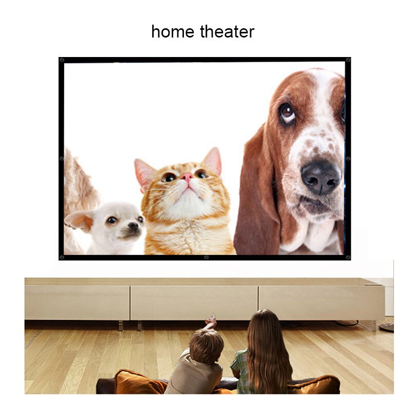60/72/84/100/120 Inch Projector Screen Hologram Portable Home Cinema Folding Movie Screen HD Crease-resist DJA88