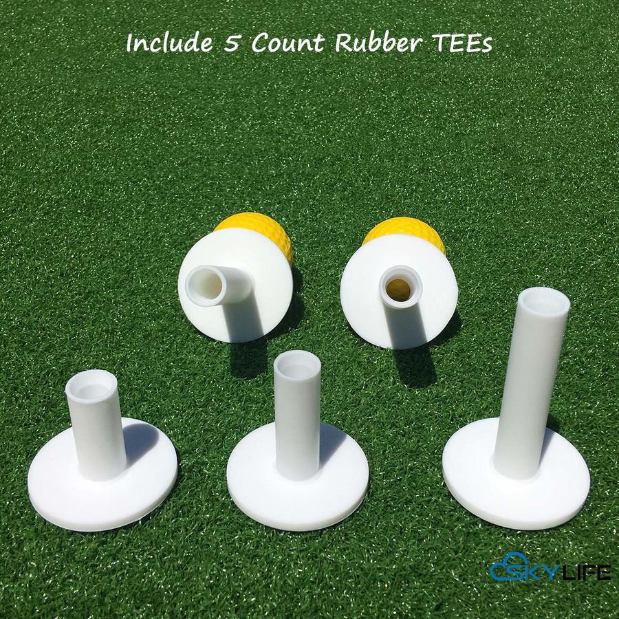Tees de Golf durables en caoutchouc noir, support de balle à hauteur mixte de pièces/ensemble &quot;1.5&quot; 2.25 &quot;3&quot; 2.75 &quot;pour la pratique des plages de conduite, tapis, 5 3.13