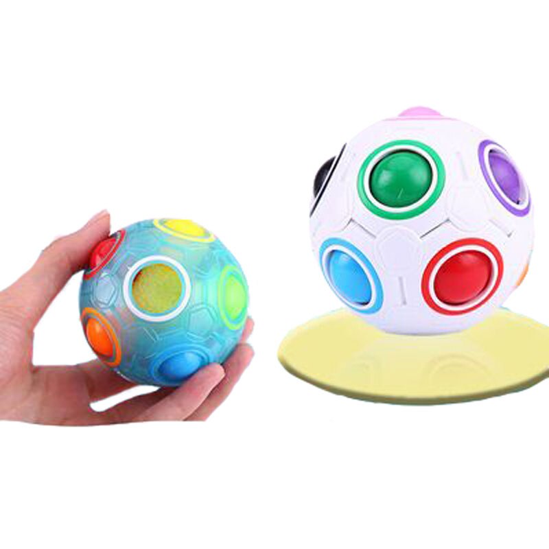 Rainbow Cube ball Puzzle Soccer Mini Magic Cubes Toy Adult Decompression Anti Stress Children Learning