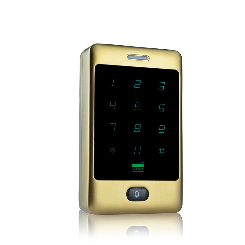 LUCKING DOOR Waterproof Metal Rfid Access Control Keypad 8000 Users 125KHz Card Reader Keypad Key Fobs Door Access Control: gold
