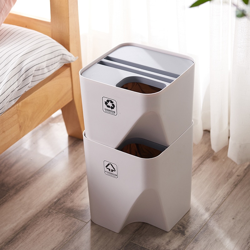 Küche mülleimer Recycling Behälter gestapelt sortierung mülleimer haushalt trockenen und nassen trennung mülleimer Schlecht WF8281035
