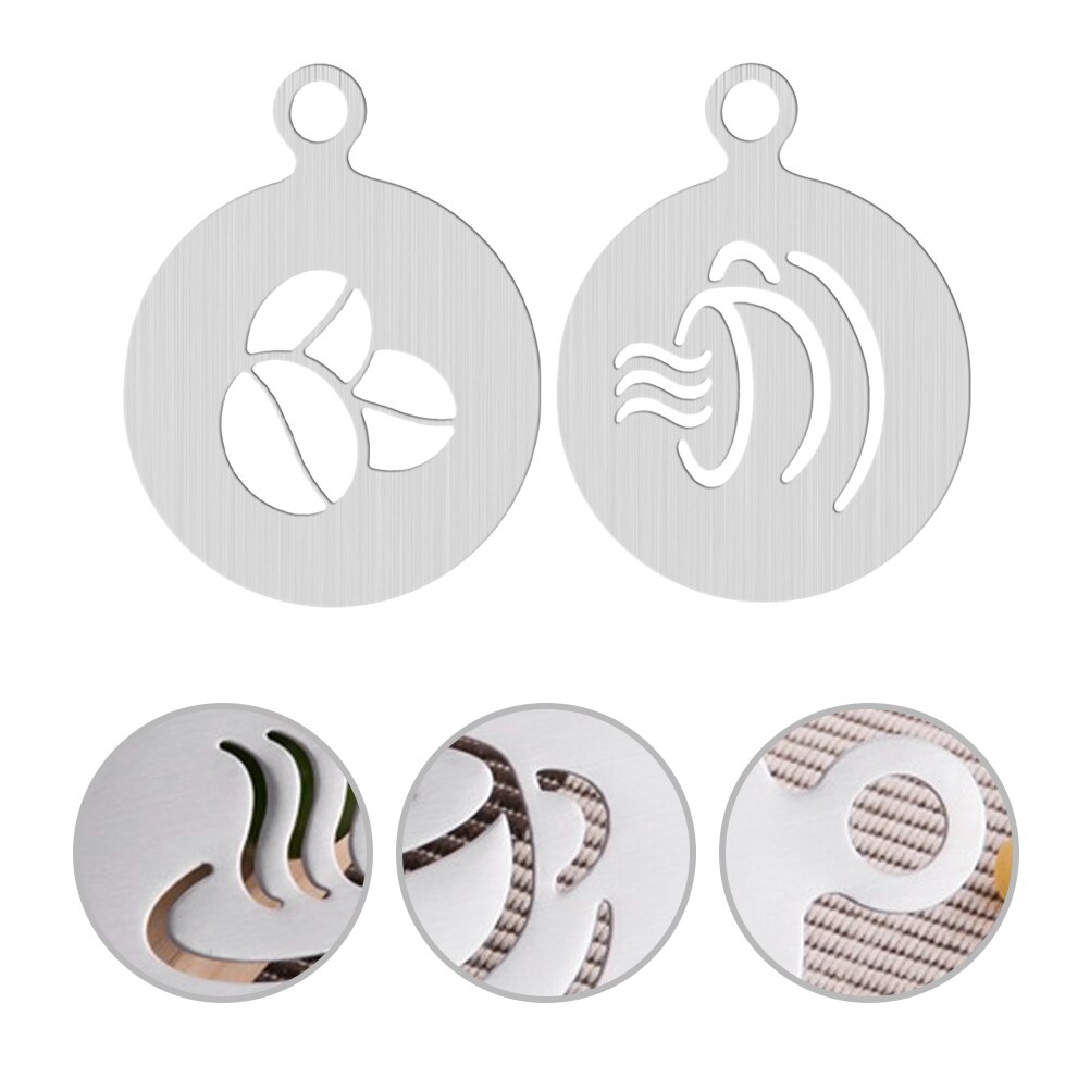 2Pcs DIY Cappuccino Latte Art Template Latte Art Stencils DIY Coffee Templates: Default Title