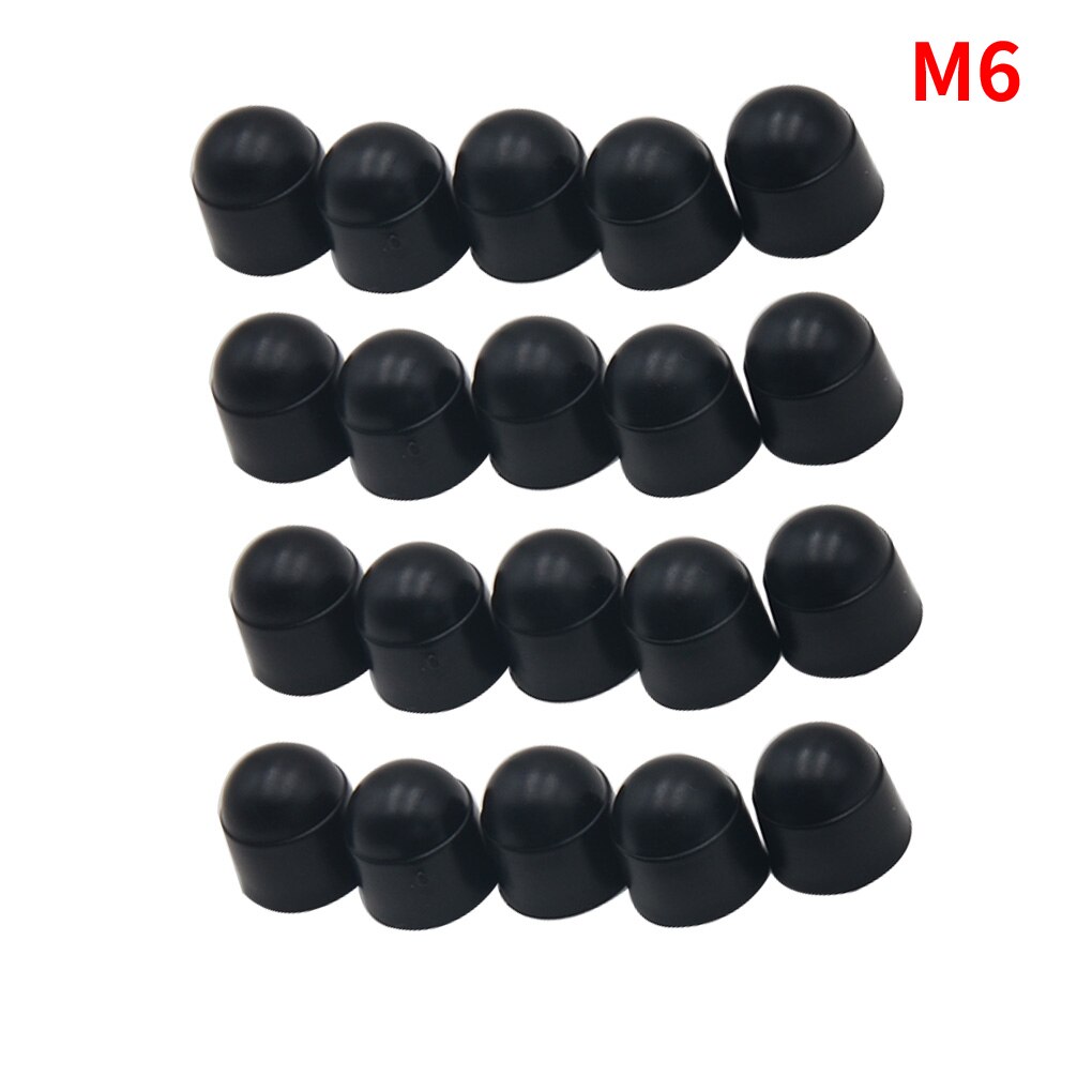 20PCS M6 M8 M10 M12 Bolt Nut Dome Plastic Protection Caps Cover Exposed Hexagon Hex Screws Practical Tools Black: 20PCS M6