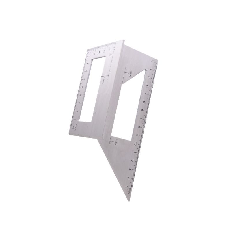 Aluminum Alloy Wooden Square Angle Ruler 45/ 90 Degree Woodworking Gauging Angle Scribe Mark Line Gauge Measuring Tool