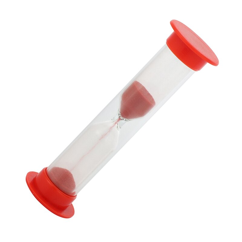 1 minuta śliczna plastikowa klepsydra z piaskiem czerwonym