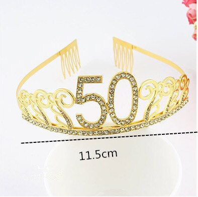 Happy 50th Anniversary Cake Topper,Gold Glitter Cheers to 50 Years Sign,50th Birthday/Wedding Anniversary Party Decorations: gold crown